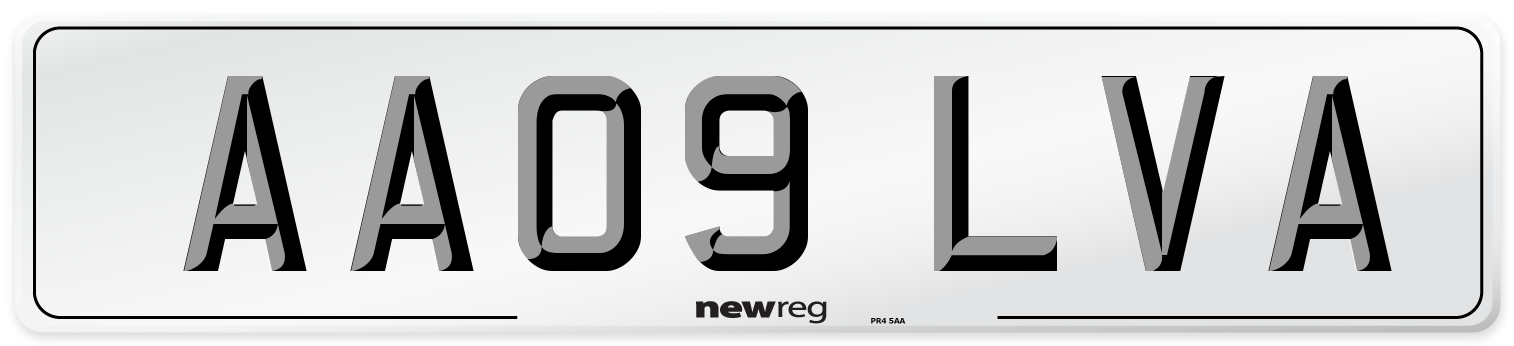 AA09 LVA Number Plate from New Reg
